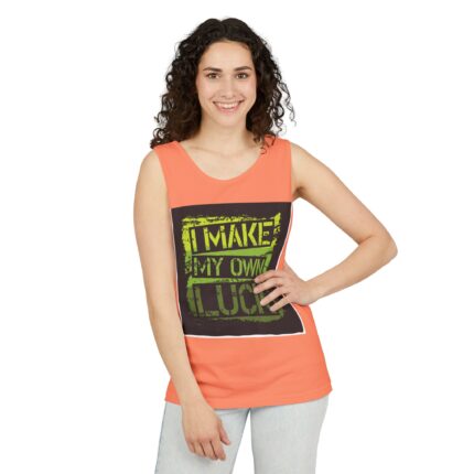 Unisex Motivational Tank Top - I Make My Own Luck, Summer Workout Shirt, Gift for Him/Her, Casual Activewear, Positive Vibes Tee